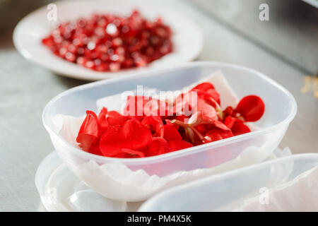 Fresh red flowers for desserts Stock Photo