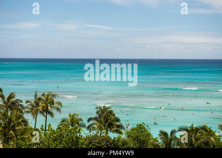 Waikiki beach, Honolulu Stock Photo