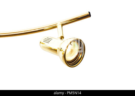 LED downlight, golden color isolated on white background Stock Photo