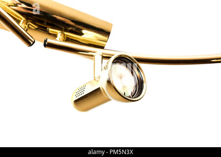 LED downlight, golden color isolated on white background Stock Photo
