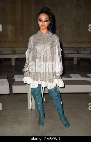 FKA Twigs on the front row during the Christopher Kane Spring/Summer 2019 London Fashion Week show at the Tate Modern, London. Stock Photo