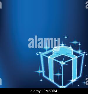 Shine gift box technology background Stock Vector