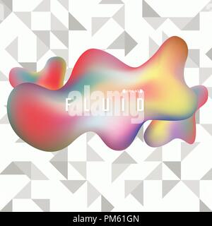 Abstract of colorful fluid shape background on triangle geometric background, illustration vector eps10 Stock Vector