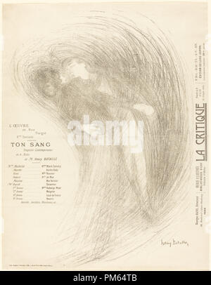 Ton Sang. Dated: c. 1895. Dimensions: sheet: 35 x 27.2 cm (13 3/4 x 10 11/16 in.). Medium: lithograph in gray on wove paper. Museum: National Gallery of Art, Washington DC. Author: Henri Bataille. Stock Photo