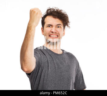 Happy handsome man looking in excitement Stock Photo