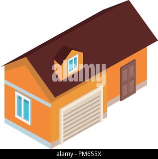 House isometric scenery Stock Vector