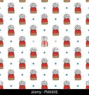 Winter season doodle clothes seamless pattern. Hand drawn sketch elements warm raindeer sweater, coat, boots, socks, gloves and hats. vector backgroun Stock Vector