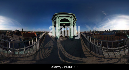 360 degree panoramic view of From the Bell Tower of St. Anne's Church, Warsaw, Poland