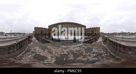 360 degree panoramic view of Royal Palace, Stockholm, Sweden