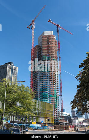 grand tower, a skyscraper building under construction in frankfurt am main, germany. Stock Photo
