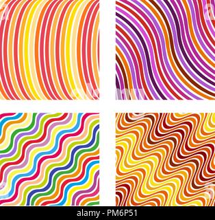 Set Wave pattern template. curved lines on white background. Graphic vector backdrop. Stock Vector