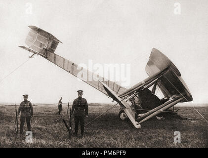 Alcock and Brown's Vickers-Vimy-Rolls bomber which they crash landed in an Irish bog after flying from St. John's, Newfoundland to Clifden, Connemara, County Galway, Ireland in 16 hours in 1919.  From These Tremendous Years, published 1938. Stock Photo