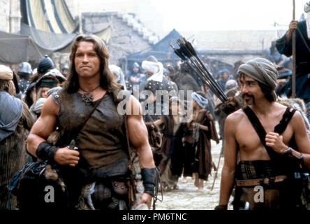 Film Still from 'Conan the Barbarian'  Arnold Schwarzenegger, Gerry Lopez  © 1981 Universal Pictures Stock Photo