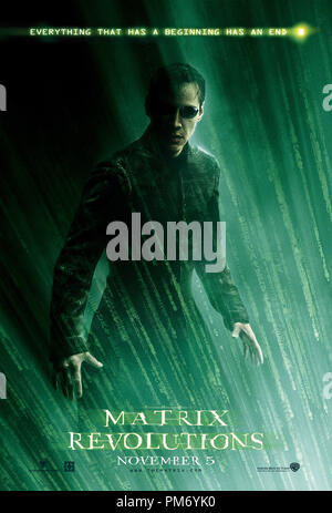 Studio Publicity Still from 'The Matrix Revolutions' Neo Poster © 2003 Warner Brothers File Reference # 307531016THA  For Editorial Use Only -  All Rights Reserved Stock Photo