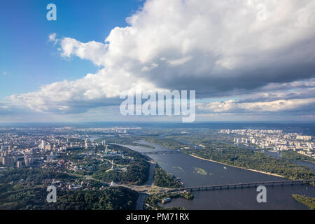 Beautiful view above the earth on landmark down. Stock Photo