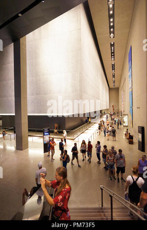 Interior view of National 9/11 Museum & Memorial.Lower Manhattan.New York City.USA Stock Photo