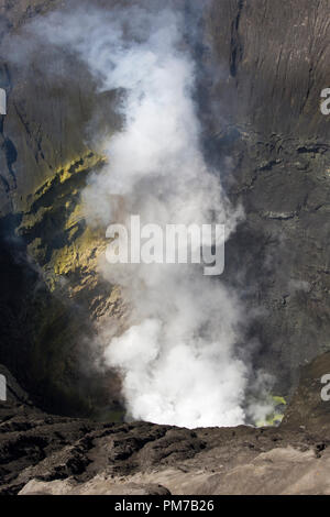 Bromo inside crater view in Indonesia Stock Photo