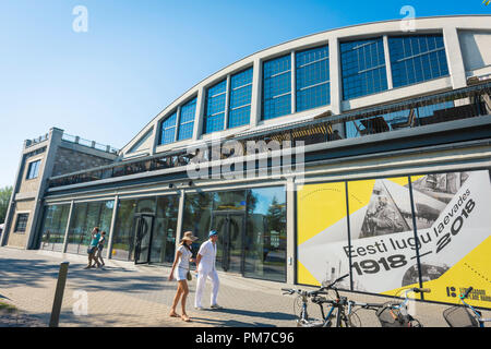 Tallinn Lennusadam, view of the entrance to the Lennusadam Seaplane Harbour Museum - part of the Estonia Maritime Museum - in Tallinn, Estonia. Stock Photo