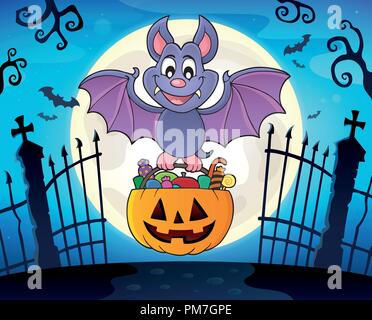 Halloween bat theme image 3 - eps10 vector illustration. Stock Vector