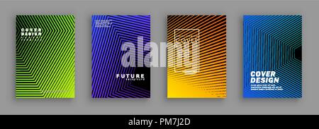 Minimal covers design. Colorful halftone gradients. Modern Art graphics for hipsters. Vector template brochures, flyers, presentations, leaflet. Stock Vector