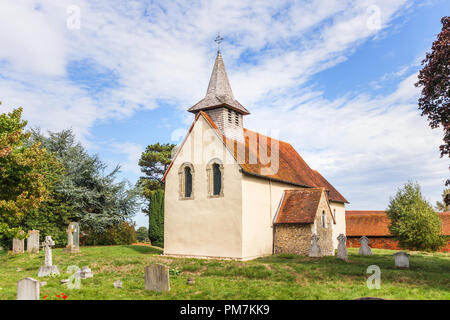 Surrey history and heritage: Small, historic Wisley Church in the village of Wisley, Surrey, UK which dates back to Norman times in about 1150 Stock Photo