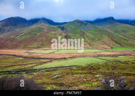 The Nant Ffrancon Pass in Snowdonia National Park, Wales Stock Photo