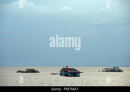 Cambodia, Siem Raep, Angkor, Tonle Sap Lake, Floating village, Stock Photo