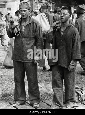 Studio publicity film still from 'Papillon' Steve McQueen, Dustin Hoffman 1973 Solar Productions   File Reference # 31202 912THA Stock Photo