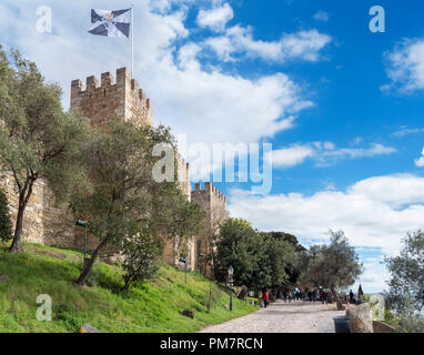 Lisbon castle. The historic Castelo de Sao Jorge, Castelo neighbourhood, Lisbon, Portugal Stock Photo