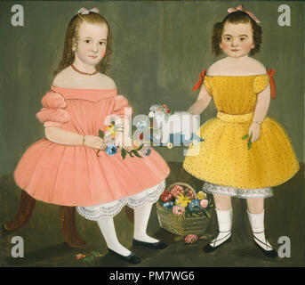 The Burnish Sisters. Dated: 1854. Dimensions: overall: 90.2 x 101.8 cm (35 1/2 x 40 1/16 in.). Medium: oil on canvas. Museum: National Gallery of Art, Washington DC. Author: William Matthew Prior. Stock Photo