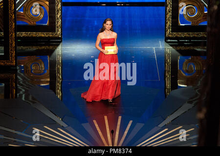 Natalie Portman presents at the 84th Annual Academy Awards from the Hollywood and Highland Center, in Hollywood, CA, Sunday, February 26, 2012. Stock Photo