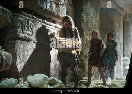 (L-r) TOBY KEBBELL as Agenor, ROSAMUND PIKE as Andromeda, and SAM WORTHINGTON as Perseus in Warner Bros. Pictures and Legendary Pictures action adventure WRATH OF THE TITANS, a Warner Bros. Pictures release. Stock Photo