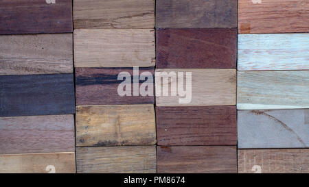 wood specimen from different tropical hardwood that grow in Indonesia. seamless wood parquet texture. natural background Stock Photo