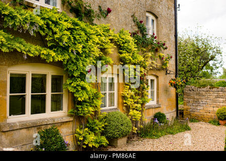 Guitting Power on the Warden's Way Public Footpath English village in the Cotswolds district. Stock Photo