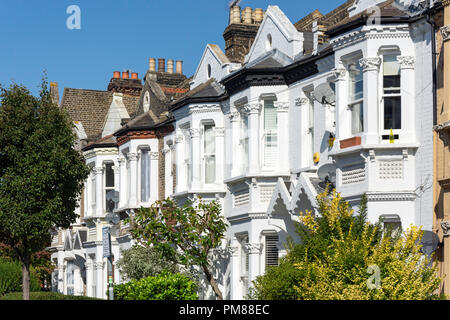 Victorian terraced houses, Norroy Road, Putney, London Borough of Wandsworth, Greater London, England, United Kingdom Stock Photo