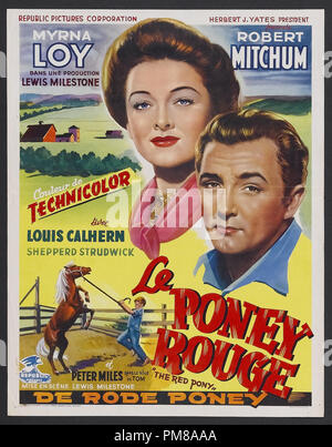 Studio Publicity: 'The Red Pony' 1949 Republic  Belgium Poster   Myrna Loy, Robert Mitchum  File Reference # 31780 609 Stock Photo