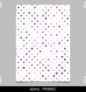 Purple pentagram star shape pattern background brochure template design Stock Vector