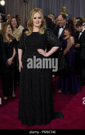 Adele, Oscar®-nominee for Original Song, arrives for The Oscars® at the Dolby® Theatre in Hollywood, CA, February 24, 2013. Stock Photo