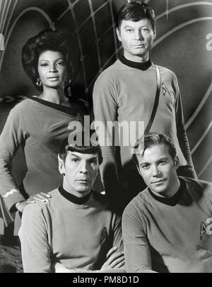 Nichelle Nichols, DeForest Kelley, William Shatner and Leonard Nimoy  'Star Trek' TV Series (1966-1969)    File Reference # 31955 205THA Stock Photo