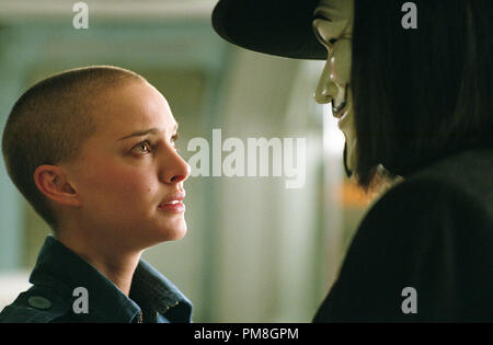 Film Still from 'V for Vendetta' Natalie Portman and Hugo Weaving © 2006 Warner Brothers. Photo Credit: by David Appleby Stock Photo