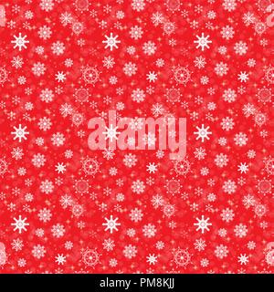Abstract Beauty Christmas and New Year Background with Snow and Snowflakes. seamless pattern. Vector Illustration Stock Vector