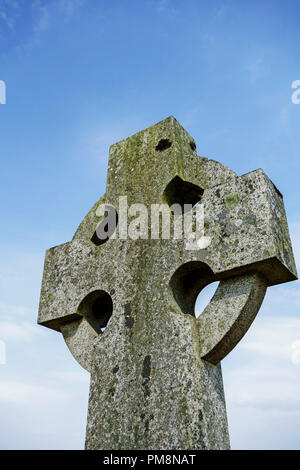 Celtic Cross in Scottish churchyard. Stock Photo
