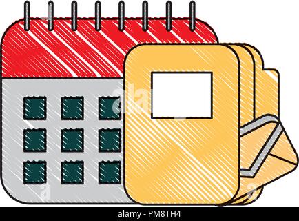 office calendar reminder folder email file Stock Vector