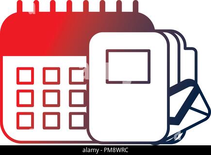 calendar with folder isolated icon Stock Vector
