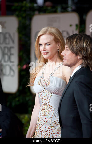 Nicole Kidman and Keith Urban attend the 69th Annual Golden Globes Awards at the Beverly Hilton in Beverly Hills, CA on Sunday, January 15, 2012. Stock Photo