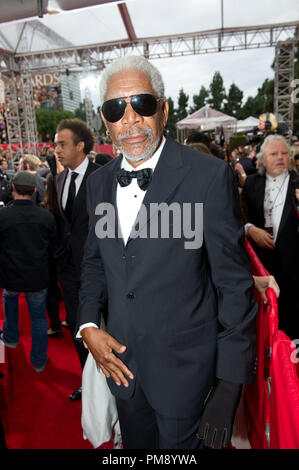 Cecil B. DeMille honoree, Morgan Freeman arrives at the 69th Annual Golden Globe Awards at the Beverly Hilton in Beverly Hills, CA on Sunday, January 15, 2012. Stock Photo