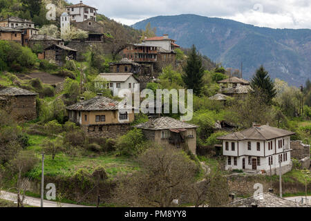 Authentic Village of Kosovo with nineteenth century houses, Plovdiv Region, Bulgaria Stock Photo