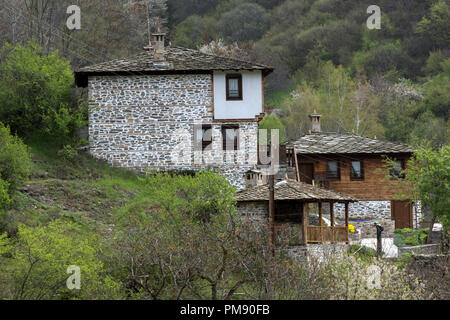 Authentic Village of Kosovo with nineteenth century houses, Plovdiv Region, Bulgaria Stock Photo