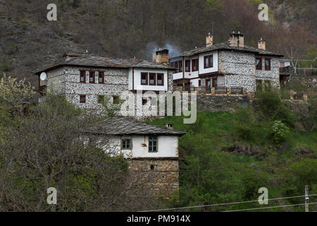 Authentic Village of Kosovo with nineteenth century houses, Plovdiv Region, Bulgaria Stock Photo