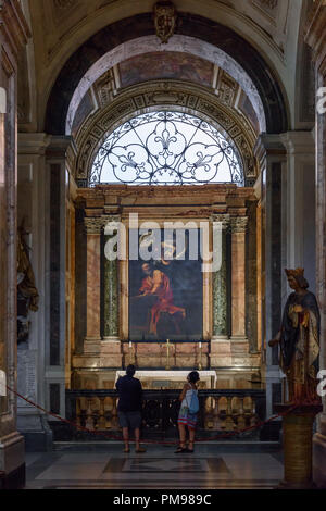 Contarelli chapel altar, Chiesa di San Luigi dei Francesi, Rome, Italy Stock Photo